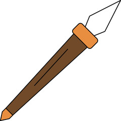 Javelin Icon In Brown And White Color.