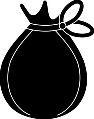 Tied Bag Icon In Glyph Style.