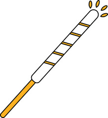 Fireworks Stick Icon In White And Yellow Color.