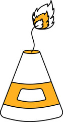 Anar Firecracker Icon In Yellow And White Color.