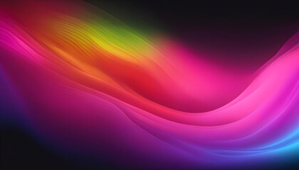 Naklejka premium Colorful streamlined wave neon art background Generative AI