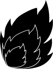 Illustration Of Fire Icon In Glyph Style.