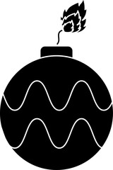 Illustration Of Bomb Icon In B&W Color.