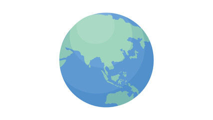 Vector illustration of blue planet Earth with green continents world map isolated on white
