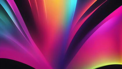 Colorful streamlined wave neon art background Generative AI