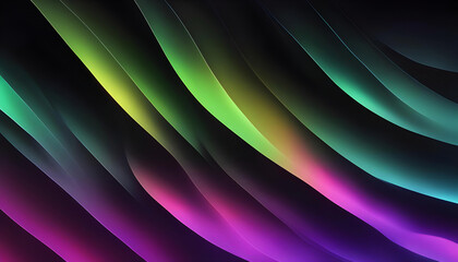Colorful streamlined wave neon art background Generative AI