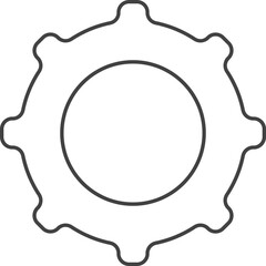 Linear Style Setting Or Cogwheel Icon.
