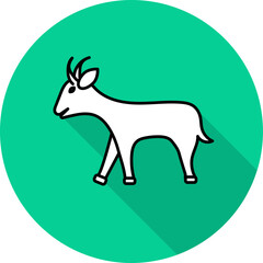 Goat Icon On Green Background.