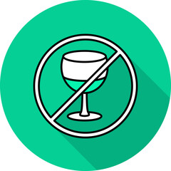 No Drinking Icon On Green Background.