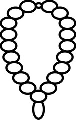 Tasbih Icon In Black Line Art.