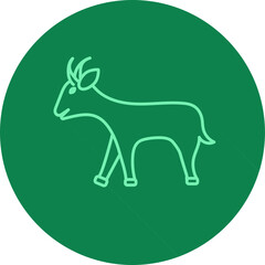 Goat Icon On Green Background.
