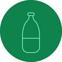 Bottle Icon On Green Background.