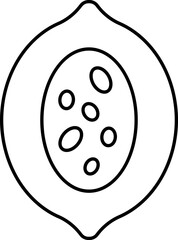 Hajar AL- Aswad(Black Stone) Icon In Line Art.