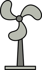 Stand Fan Icon In Gray Color.