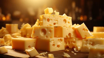 Fotobehang delicious yellow cheese food © avivmuzi