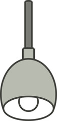 Hanging Lamp Icon In Gray And White Color.