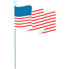 Fototapeta premium American Wavy Flag Element In Red And Blue Color.