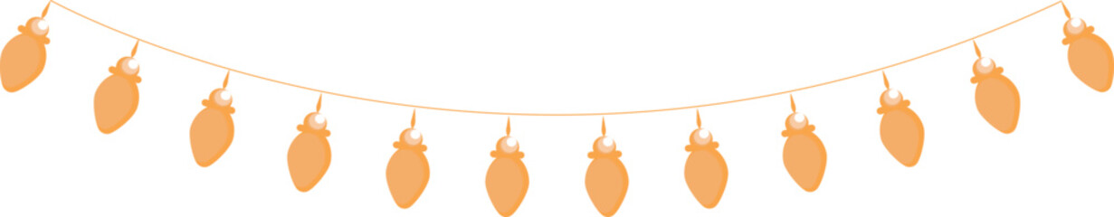 Brown String Light Element On White Background