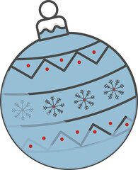 Christmas Ball Element In Blue Color.