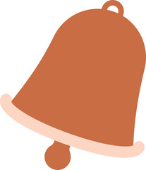 Brown Jingle Bell Element In Flat Style.