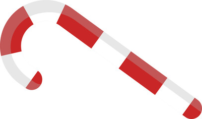 Candy Cane Element In White And Red Color.