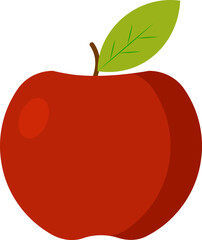 Isolated Apple Element In Flat Style.
