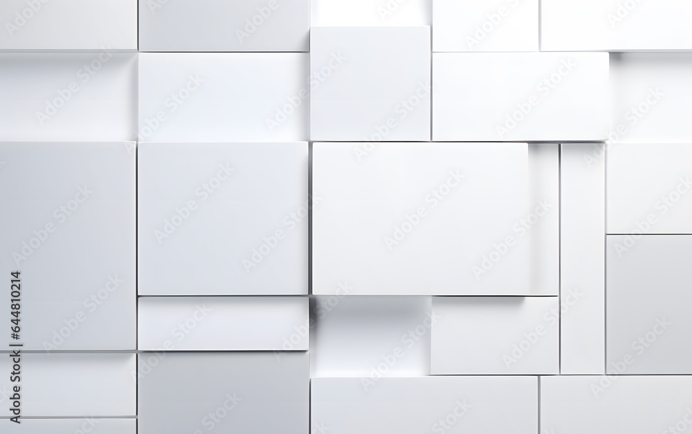 Aufkleber abstract 3d square white and grey background