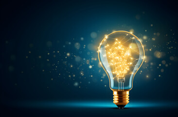 Light bulb with rays shine. Energy and idea concept.