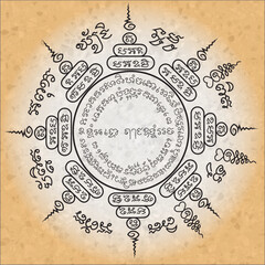 traditional Thai tattoo.It's antique pattern. Have the various power and protection.