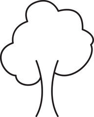 Flat Style Tree Icon In Black Outline.