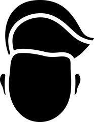 Faceless Boy Character Icon In Glyph Style.