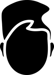 Obraz premium Glyph Style Man Face Icon On White Background.
