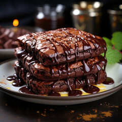 Homemade chocolate brownies delicious beautiful
