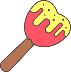 Colorful Caramelized Apple Icon.