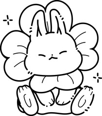 Bunny Flower Sticker Doodle