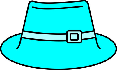 Vector Illustration of Homburg Cap Icon in Flat Style.