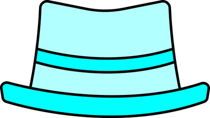 Vector Illustration of Top Hat or Cap Icon in Flat Style.