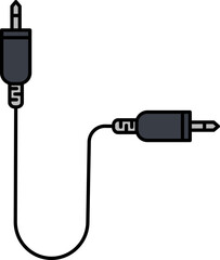 Audio Cable Icon Or Symbol In Grey Color.