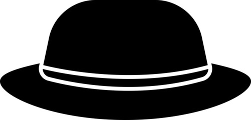 Vector Illustration of Fedora Cap Icon in Glyph.