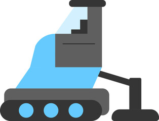 Obraz premium Asphalt Paver Icon In Blue And Gray Color.