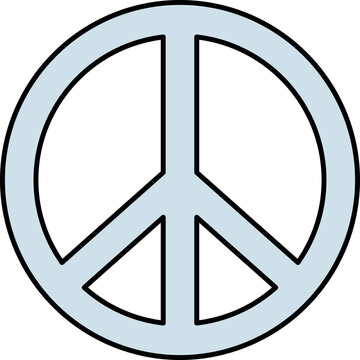 Flat Style Peace Icon Or Symbol In Blue Color.