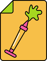 Water Gun Invitation Letter Colorful Icon.