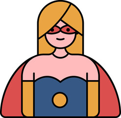 Flat Style Superheroine Character Icon Or Symbol.