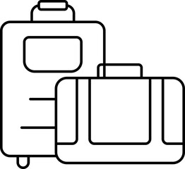 Luggage Bags Icon Or Symbol In Thin Line Art.