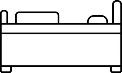 Black Outline Bed Icon Or Symbol.