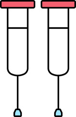 Vector illustration of Crutches.