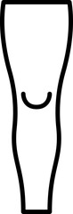 Black Line Art Illustration Of Knee Icon.