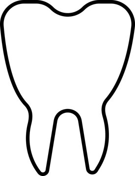 Isolated Tooth Flat Icon In Linear Style.