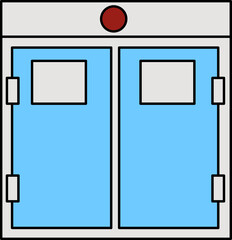 OP Or OT Room Icon In Blue And Red Color.
