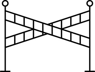 Crime Barrier Icon In Black Line Art.